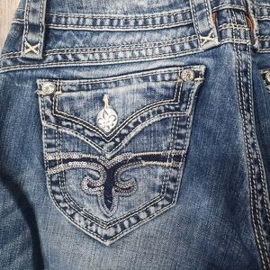 Rock Revival Gwen Easy Boot Size 27x31.5 Bling Sparkle Sequin Fleur De Lis...